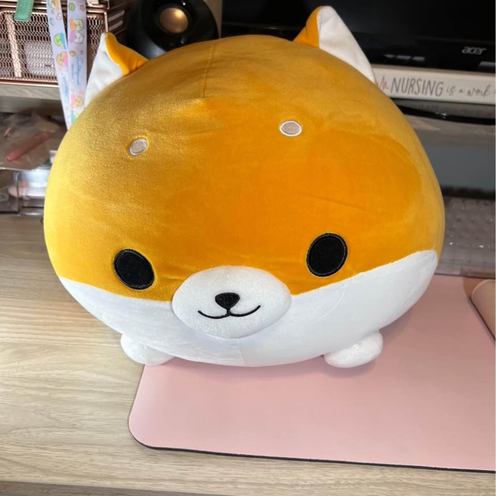 Cute Orange and White Plush Toy